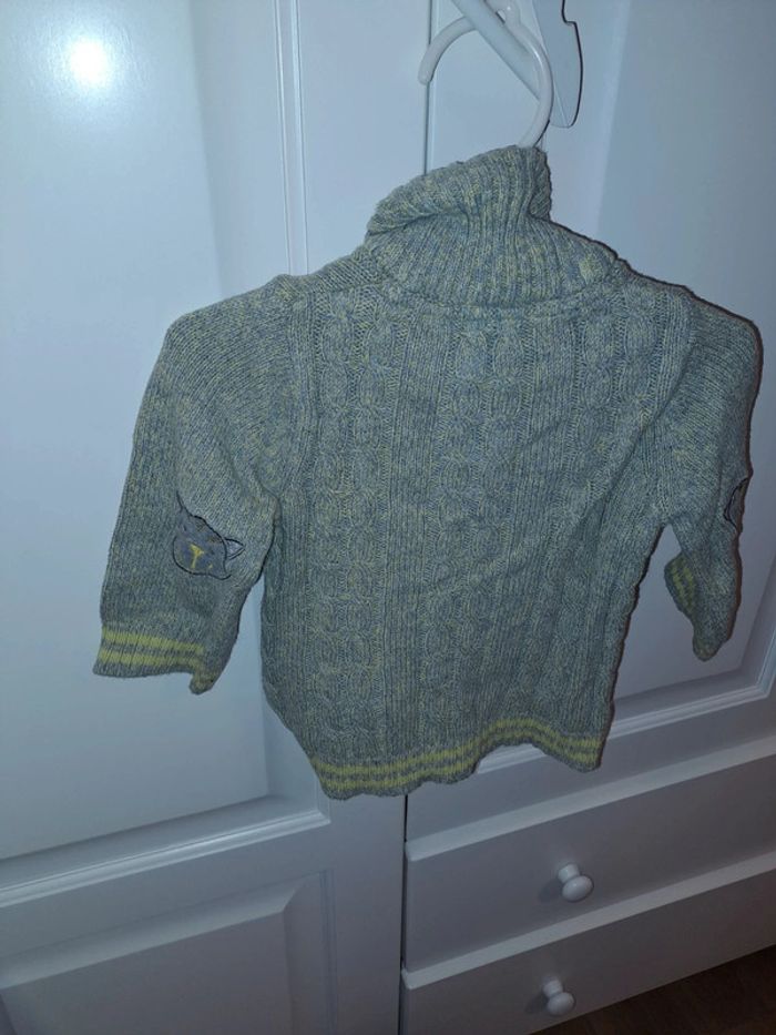 Orchestra gilet gris anis taille 6 mois - photo numéro 5