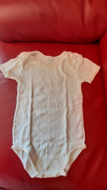 Body manche courte mixte blanc et jaune 18 mois