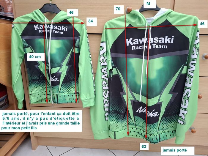 lot pulls motif  kawasaki M et enfant