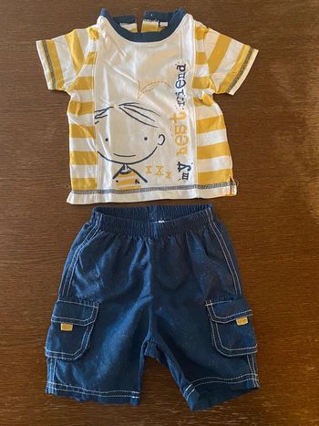 Ensemble t-shirt + short bleu