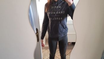 Sweat à capuche gris femme