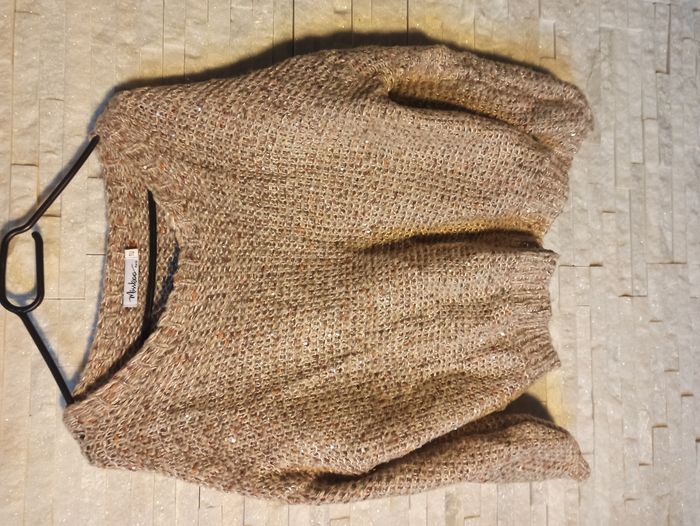 Pull Beige Pailleté Femme Taille M