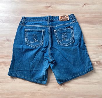 Short en jean vintage femme L/XL – bleu foncé brodé
