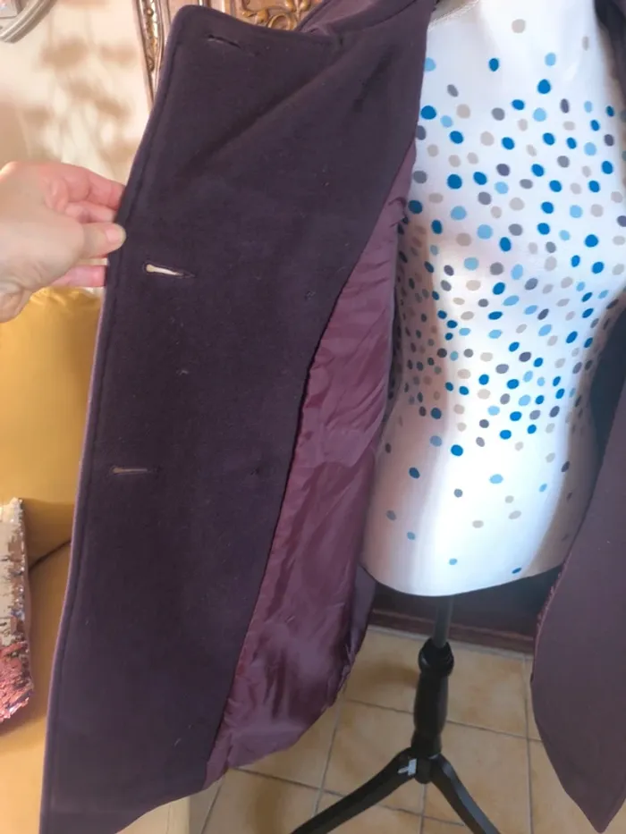 Magnifique manteau laine couleur prune - photo numéro 13
