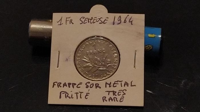 1 franc Semeuse 1964 nickel,frappe sur métal fritté Très Très rare