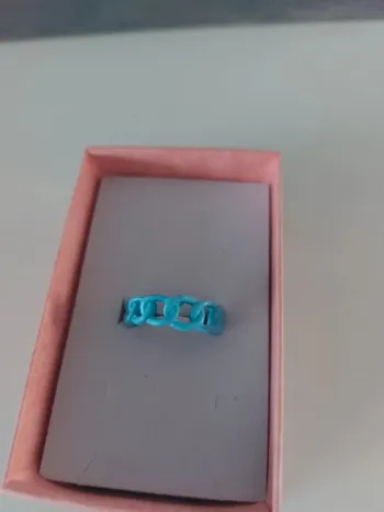 🐬 Bague fantaisie chaîne bleue