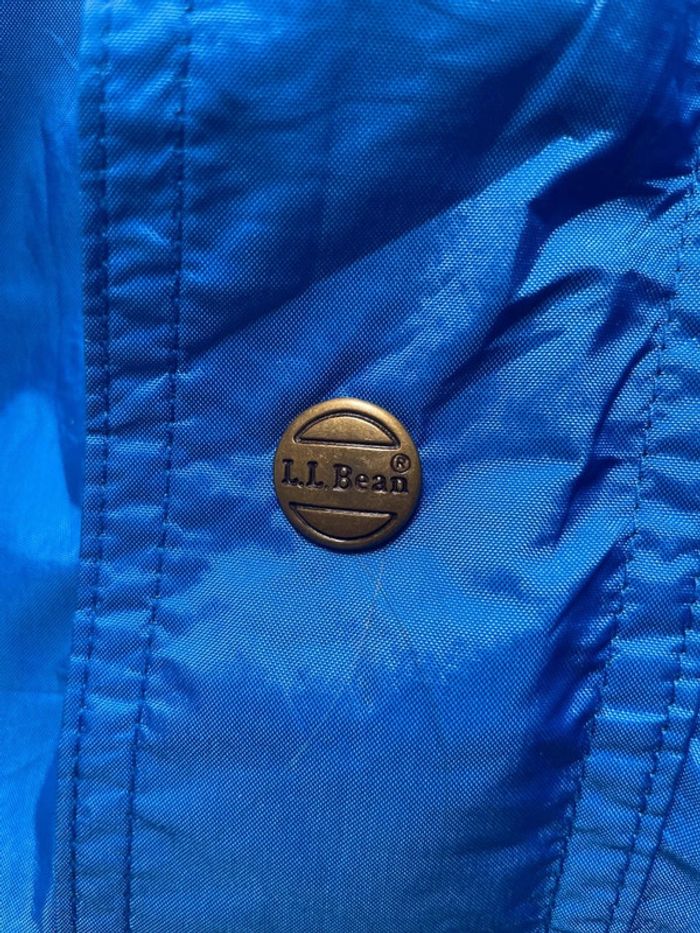 Men’s Vintage L.L. Bean Bright Blue Anorak Poncho Windbreaker Jacket Size L - photo numéro 3