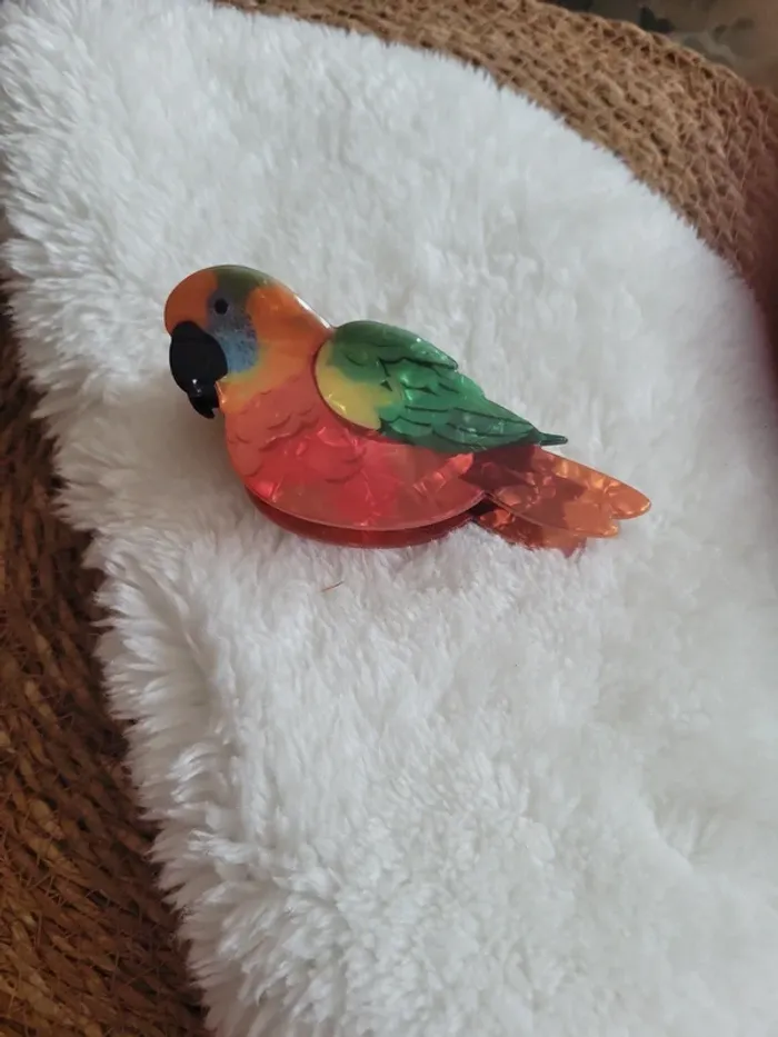 Pince a cheveux perroquet multicolore - photo numéro 5