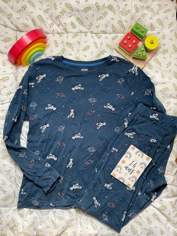 pyjama 2 pièces en coton marine motifs espace 14 ans kiabi