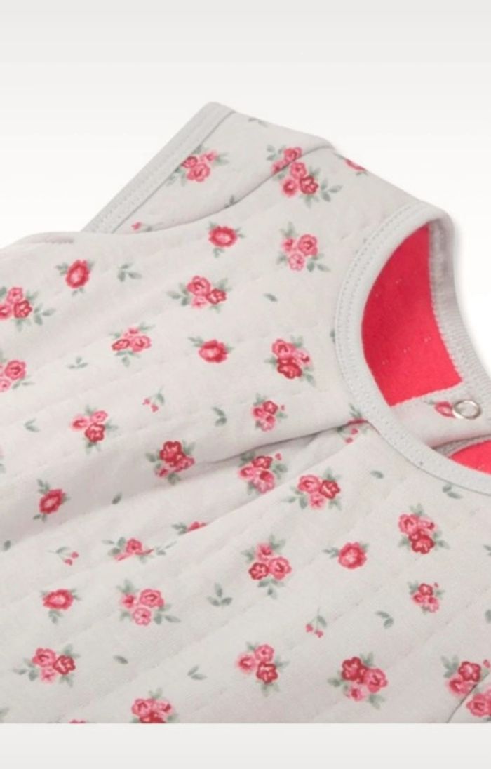 robe petit bateau matelassé fleurs liberty 6 mois neuve - photo numéro 2