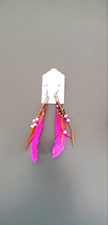 Boucle d oreilles plume