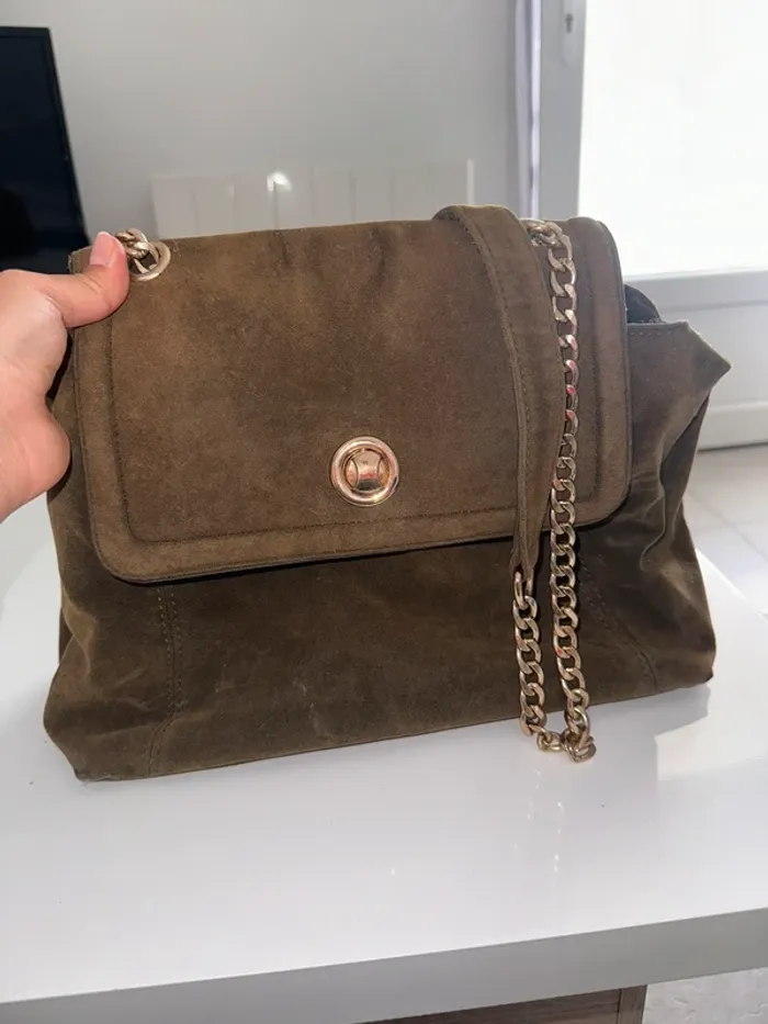 Sac à main vert kaki