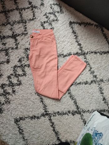 Pantalon toile corail