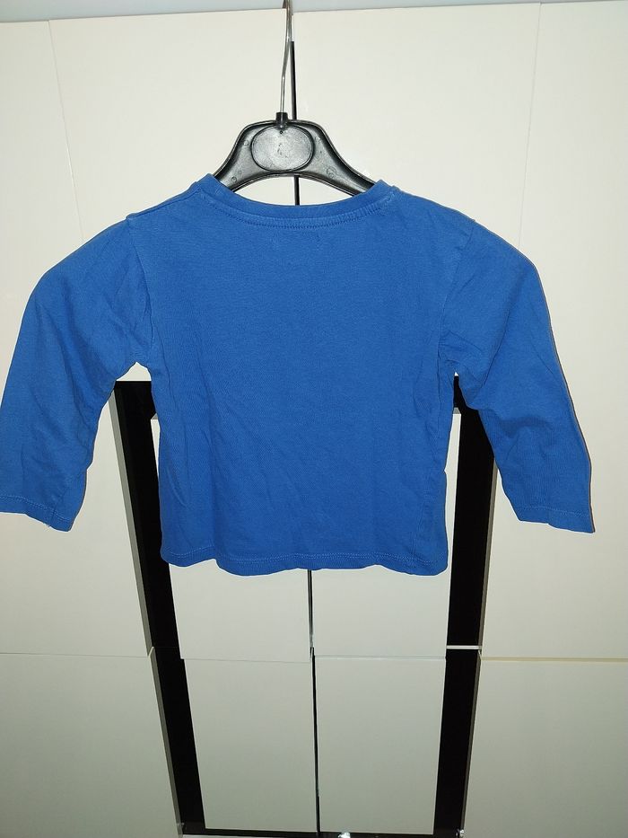 Tee-shirt Tissaia bleu avec motif manche longue - photo numéro 2