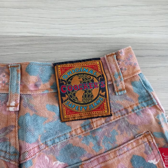 Jean femme beige imprimé à fleurs Safety jean taille 38 - photo numéro 8