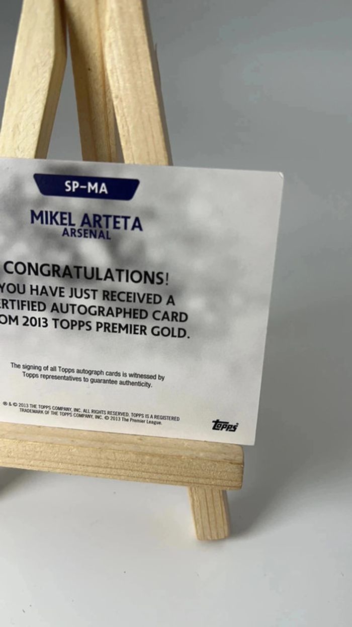 2013-14 Topps English Premier League Gold #SP-MA Mikel Arteta Star Auto Arsenal - photo numéro 5