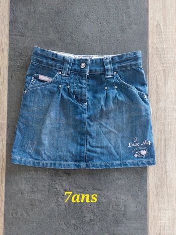 Jupe en jean Disney 💯% coton réglable 👧 7ans
