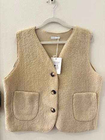 Gilet sans manches beige