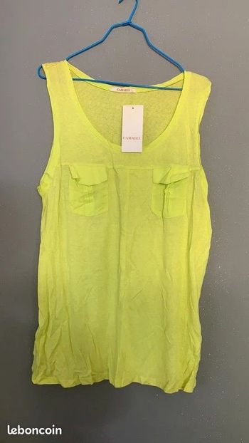 Haut t-shirt jaune Camaïeu TXL Neuf avec étiquette