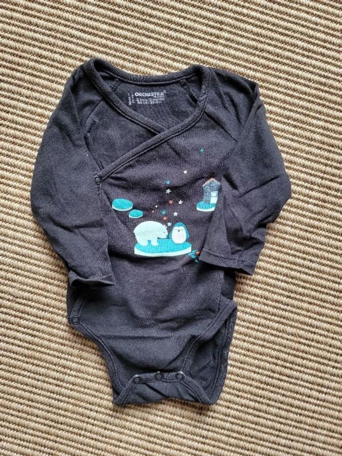 Body manches longues - 3 mois - Noir