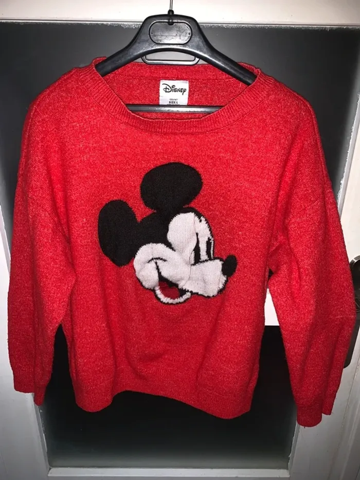 Pull Disney m/L Rouge Vintage Mickey Mouse Oversize