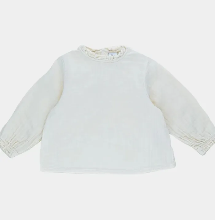 Blouse à manches longues 24 mois en gaze de coton Petit Bateau