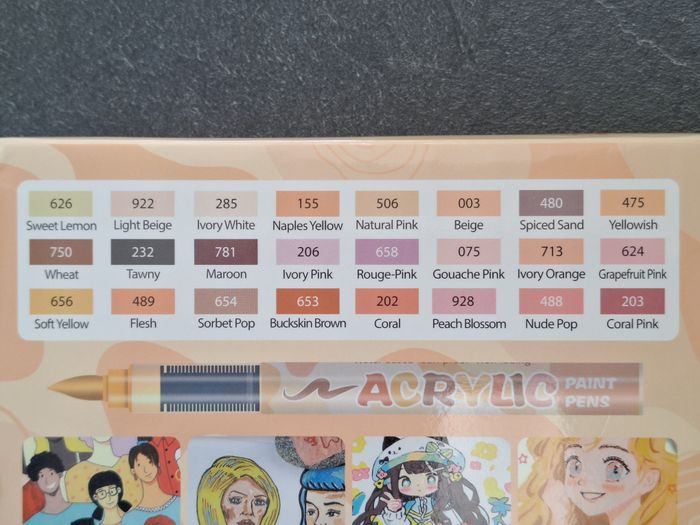 Lot de 24 feutres acryliques couleur Skin (peau) - photo numéro 3