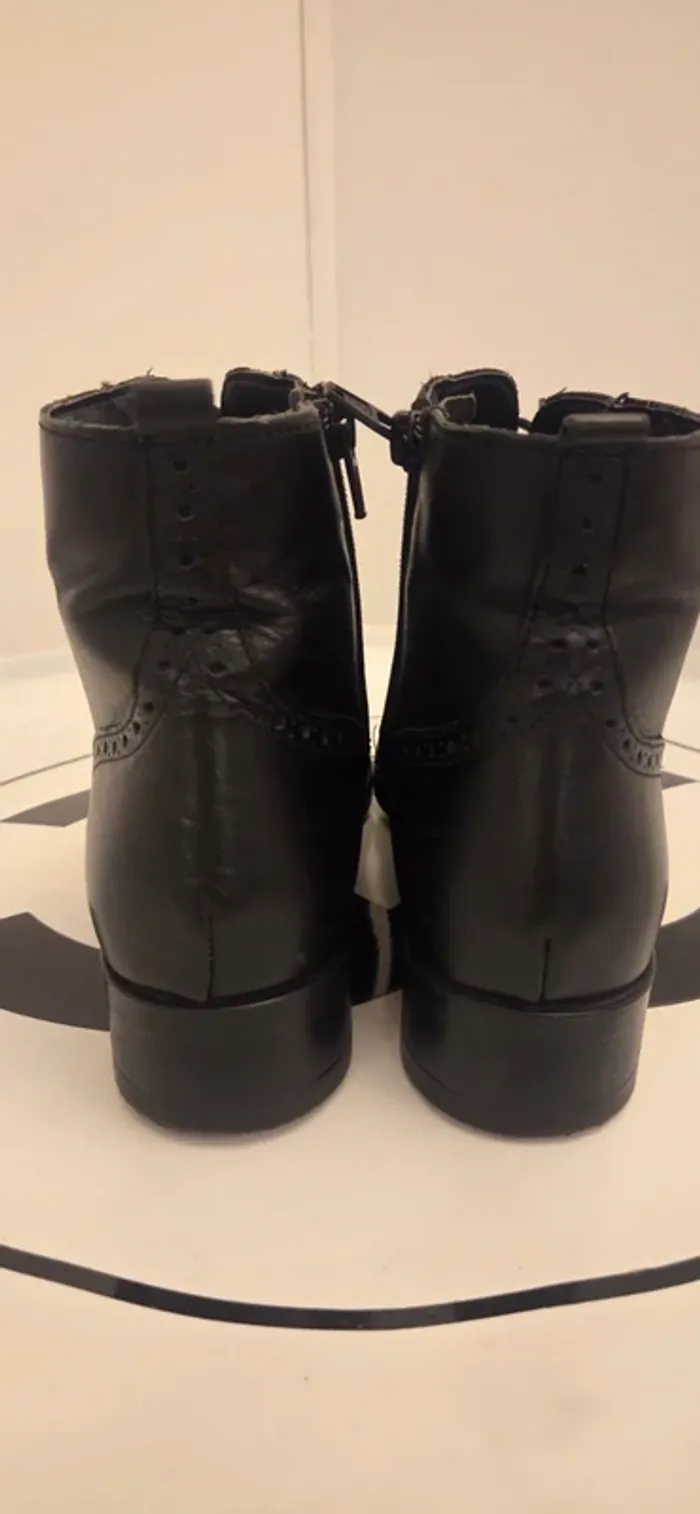 Boots richelieu en cuir noir Ellen Blake – Pointure 38 – Excellent état - photo numéro 20