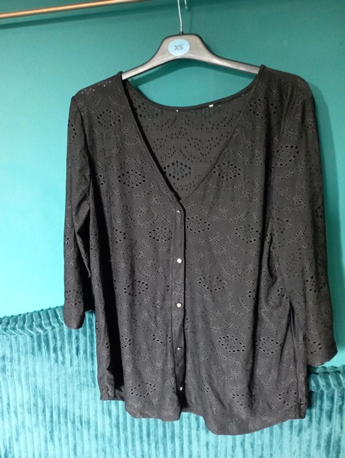 Tee shirt maille ajourée grande taille