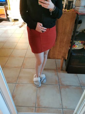 Jupe en jeans terracotta