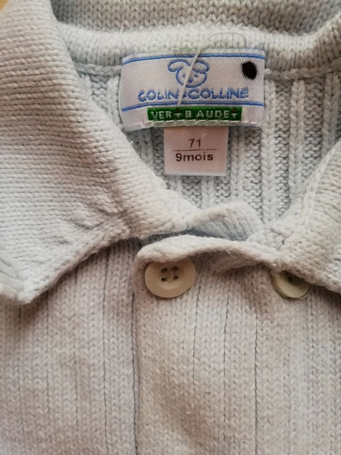Gilet bleu clair colin colline 9 mois - photo numéro 2