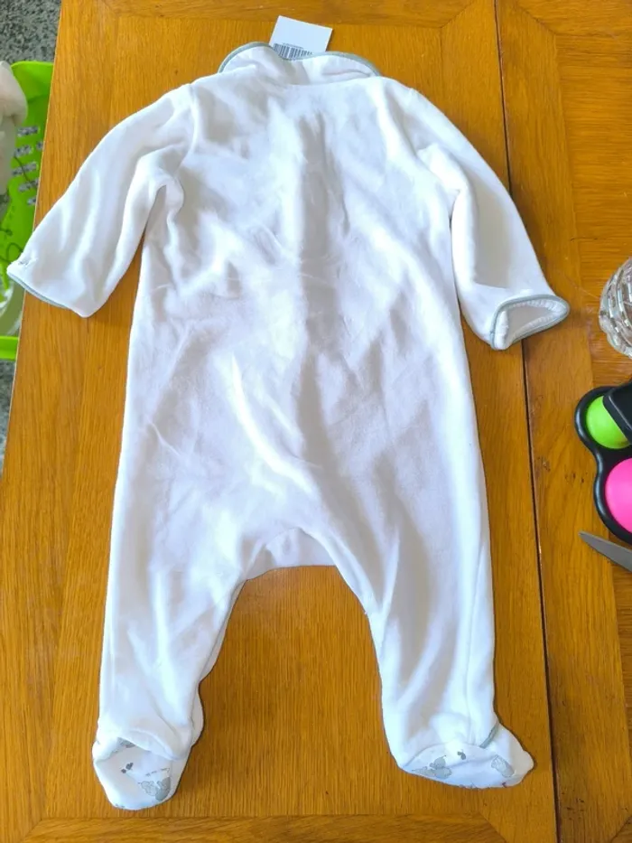 324914 pyjama blanc fille 6 mois "mon premier major" - photo numéro 2