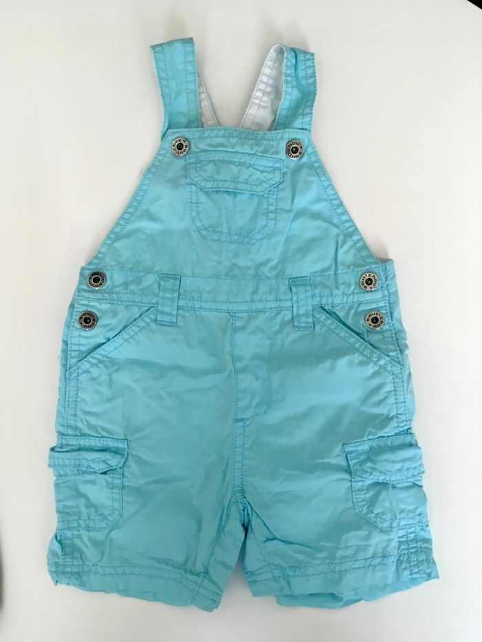 Salopette courte turquoise 6 mois
