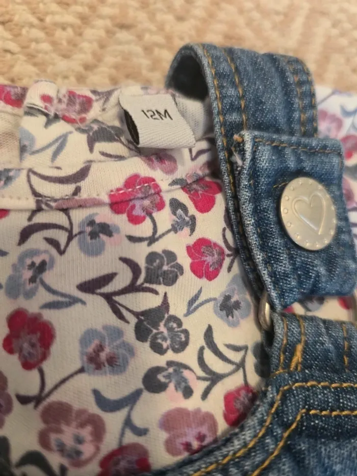 Ensemble robe jean papillon et haut liberty 12 mois - photo numéro 6