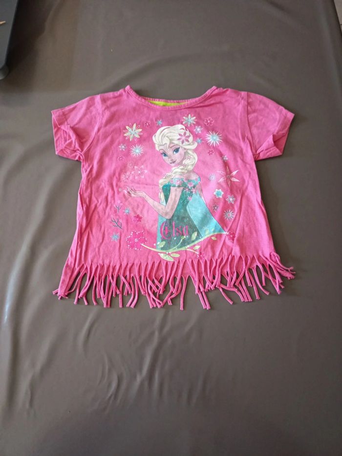 Tee shirt Reine des neiges avec franges