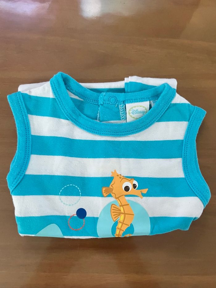 Combishort blanc/turquoise Nemo Disney 18 mois