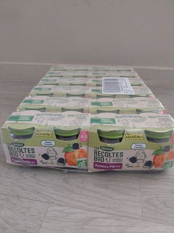 12 lots de compotes pommes mûres bledina