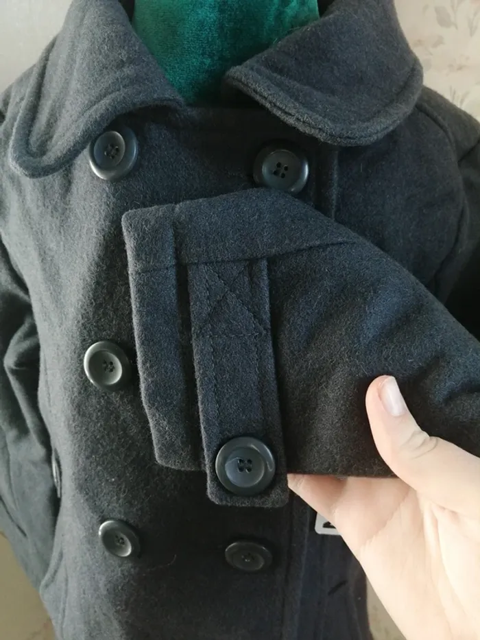 Manteau caban gris avec col et fermeture bouton / kiabi / (8ans) - photo numéro 7