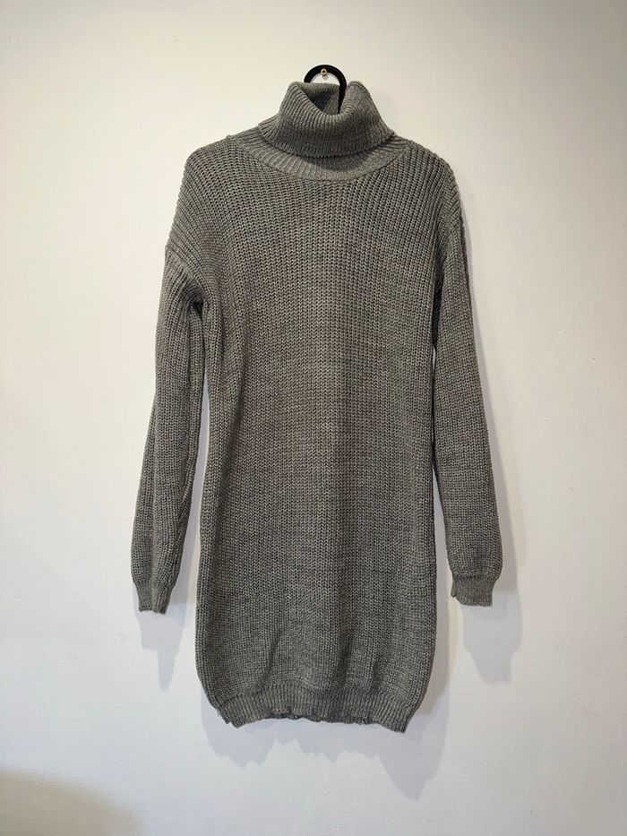 Robe pull col roulé Boohoo grise