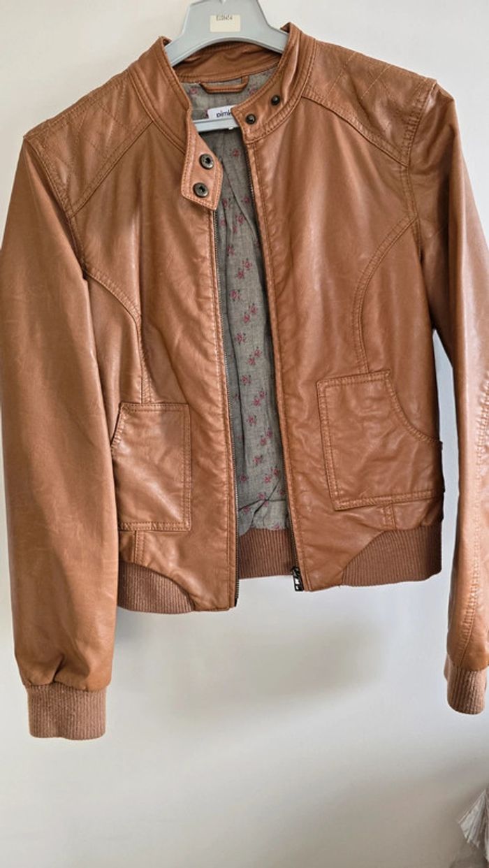 Veste simili cuir marron pimkie