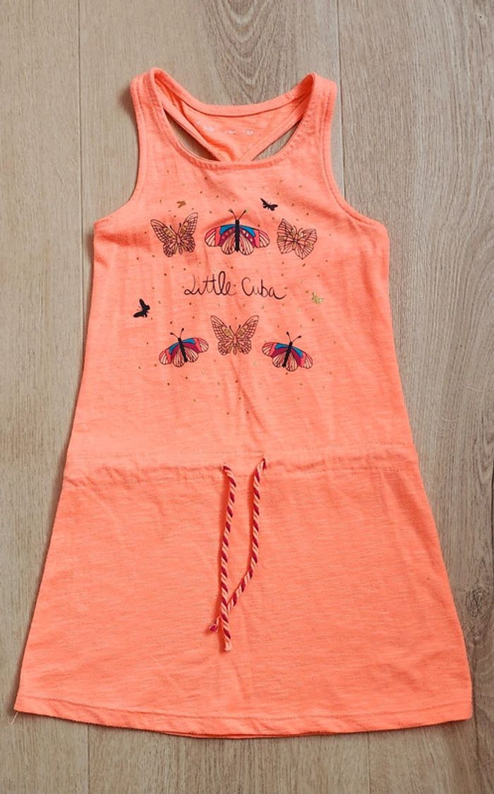 Robe d'été sans manches orange taille 5 ans Gémo
