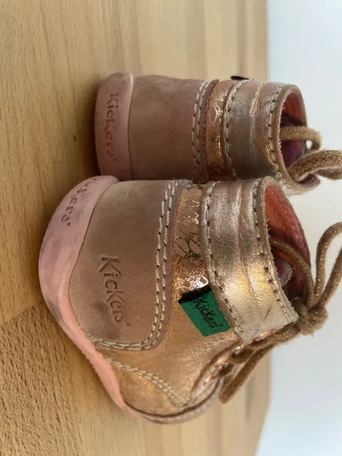 Bottines Kicker rose dorées - photo numéro 5