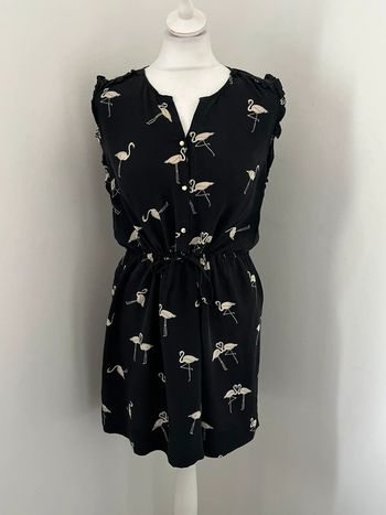 Robe noire motif en soie Sandro S