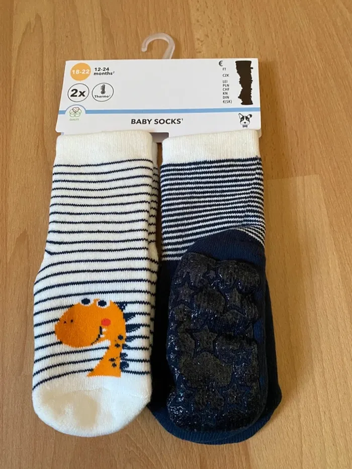 Lot de 2 paires de chaussettes anti dérapantes DopoDopo Taille 18-22