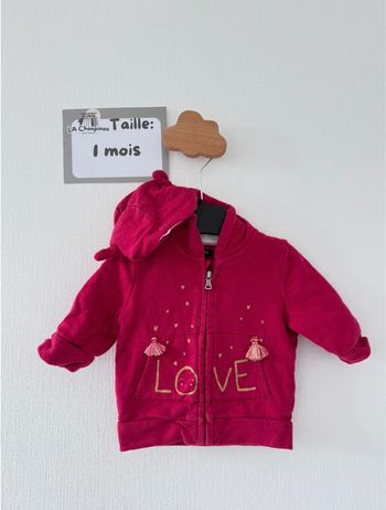 Gilet à capuche - taille 1 mois 🌸