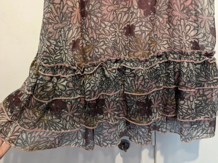 Robe Agatha Halterneck sortie de collection - fleurie rose - photo numéro 5