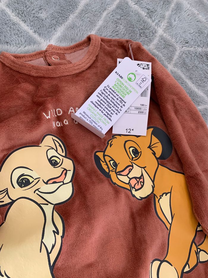 Lot de 2 pyjamas disney mixte en velours taille 12 mois - photo numéro 3