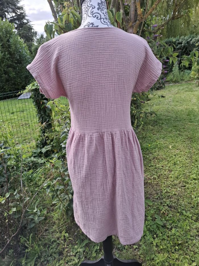Robe double gaze rose irisée - photo numéro 2