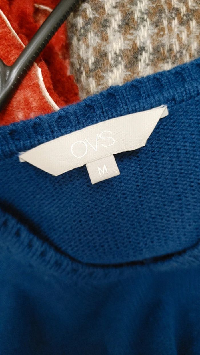 Pull bleu col v marque OVS 100 % acrylique en très bon état - photo numéro 7
