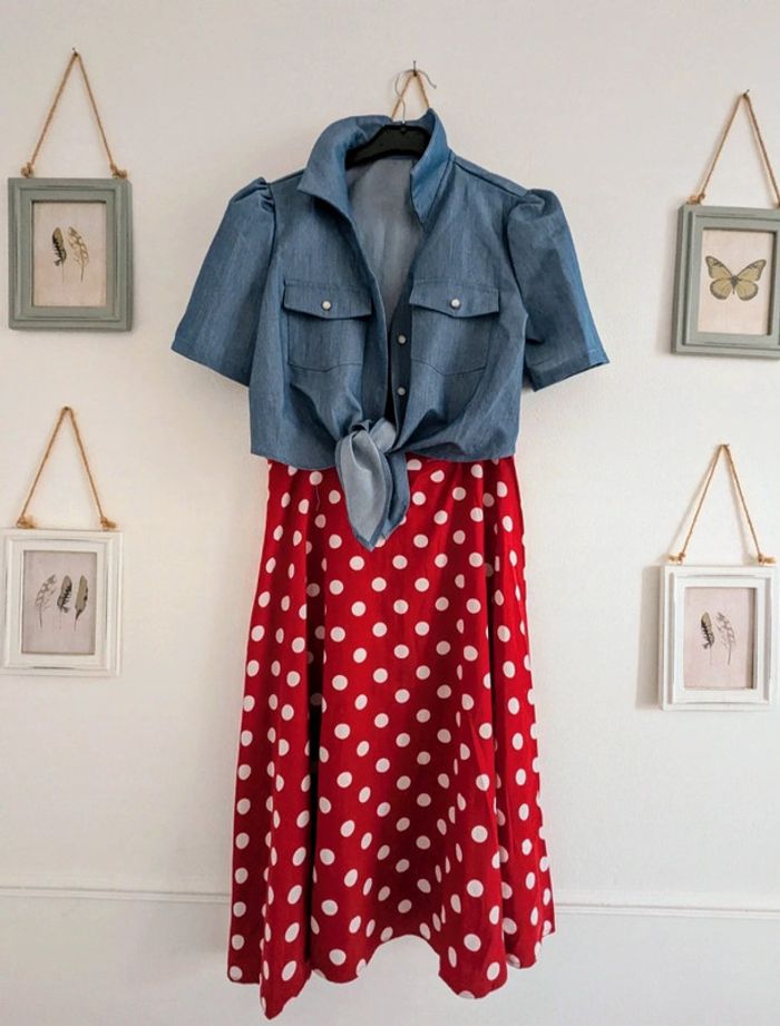 Ensemble chemise et jupe retro taille M